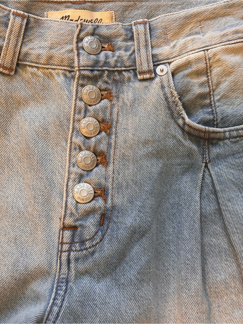 Madewell Superwide-Leg Jeans in Cather Wash Button-Front Edition Women’s Size 25 - Picture 9 of 15